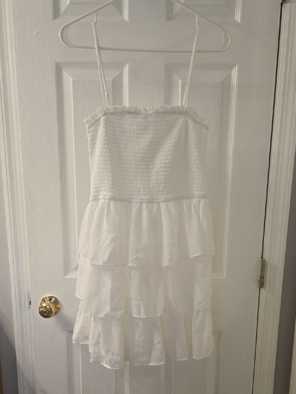 Altar'd State White Tiered Ruffle Mini Dress